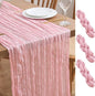 Asee'm 3pcs Blush Pink Cheesecloth Table Runner Summer 10FT Gauze Sheer | Boho by Aseem