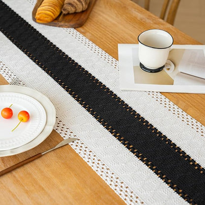 Farmhouse Table Runner for Home Decor 12x108 Black Fall Home Decor | 108Inches - Image 4