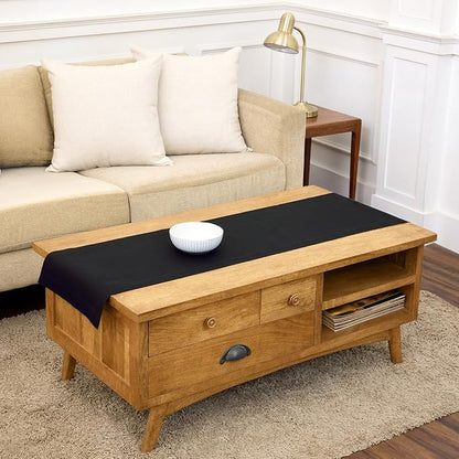 Solino Home 100% Linen Dining Table Runner Black Woven, Fete 14 x 48 in | Table by SolinoHome