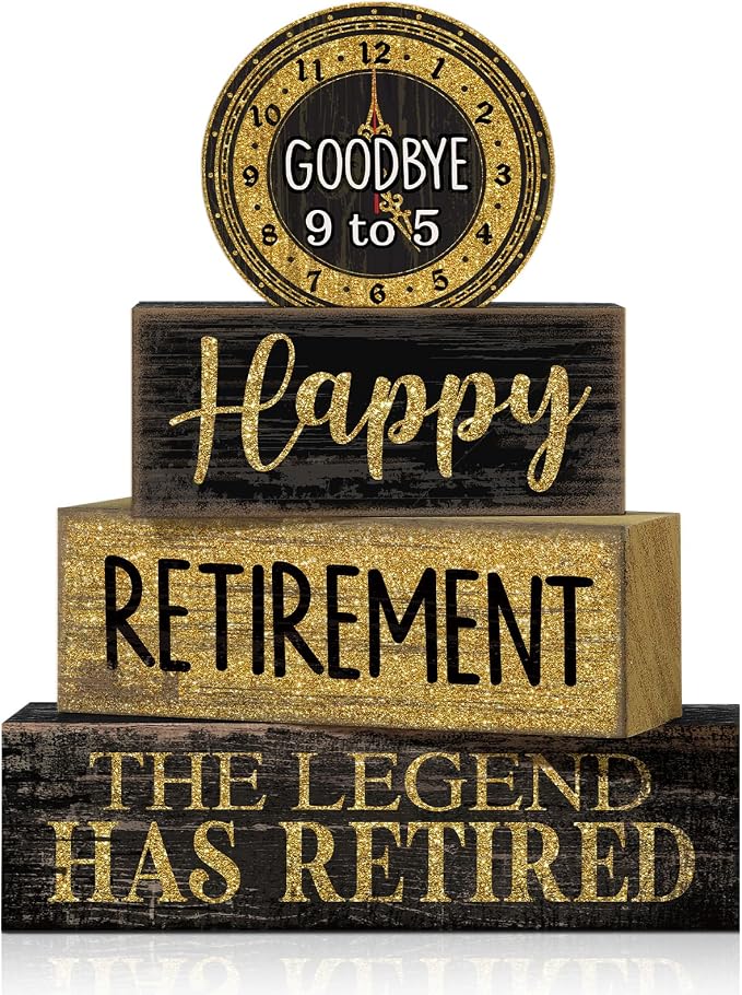 Moucuny 4 Pcs Retirement Party Decorations Happy Retirement Table Decor Black by Moucuny