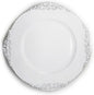 allgala 13-Inch 48-Pack Case Lot Heavy Quality Round Charger Plates-Floral White Silver Trim-HD80842