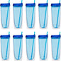 DISCOUNT PROMOS Tall Orbit Acrylic Tumblers 20 oz. Set of 10, Bulk Pack - Perfect for Iced Coffee, Soda, Other Hot & Cold Beverages - Blue