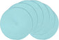 AHHFSMEI Round Braided Placemats 15 Inch Round Table Mats for Dining Tables Natural Woven Heat Resistant Place mats Set of 6 (Light Teal)