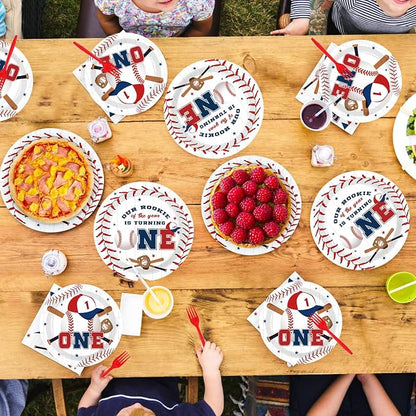 Greencian 96PCS Baseball 1st Birthday Party Decorations Baby Boy Serves 24 | - Image 5