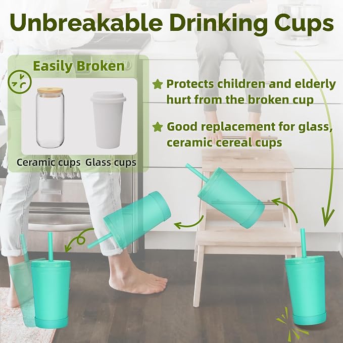 Homestockplus Reusable Wheat Straw Cups - Image 3