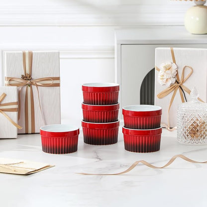 MALACASA Ramekins 6 oz Oven Safe, Small Ceramic Souffle Dishes - Image 9