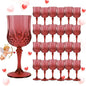 24Pack Plastic Wine Glasses, 7oz Vintage Goblets by LEYIQU