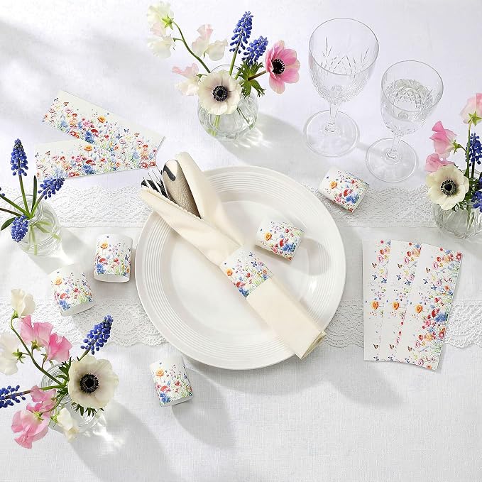 FoldTier 300 Pcs Paper Napkin Rings Disposable Napkin Bands Self Adhesive - Image 7