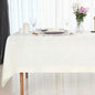 D'Moksha Homes Ivory Linen Tablecloth 60 x 108 Inch - 100% Pure Linen Ivory Table Cloth for Rectangle Tables - Classic Hemstitch, Machine Washable Tablecloth for Valentines, Spring, Easter