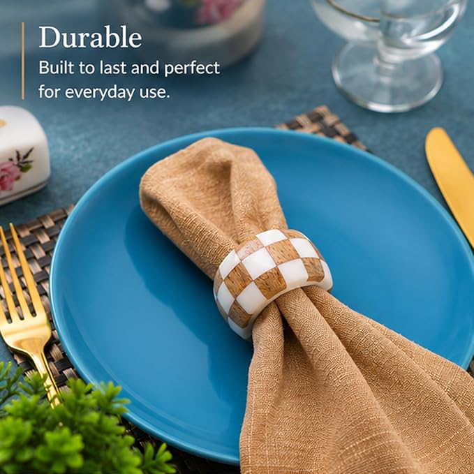 Resin & Wood Napkin Rings, epoxy resin & natural wood, moisture-resistant - Image 7