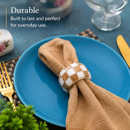 Resin & Wood Napkin Rings, epoxy resin & natural wood, moisture-resistant - Image 7