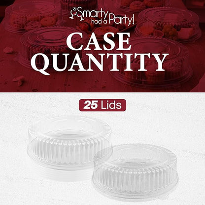 Smarty Had A Party 14 Inch Clear Round Plastic Tray Lids – Stackable Plastic Dome Lids for Catering Trays with Lids, Party Platters & Food Displays – BPA-Free Disposable Dome Covers – 25-Pack