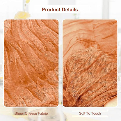 10 Pack Coral Cheesecloth Table Runner 35x120 Inch 10Ft Rustic Gauze Cheese - Image 3