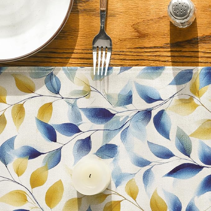Artoid Mode Leaves 210 GSM Summer Table Runner, Seasonal Spring Kitchen Dining - Image 7