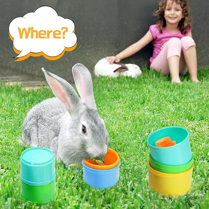 8 Pcs Stacking Cups for Bunny, Rainbow Colored Reusable Rabbits Bunny Toys | - Image 6