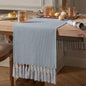 Dusty Blue Table Runners 48 Inches Long, Burlap Linen Style Rustic Farmhouse by ZEEMARTONLINE