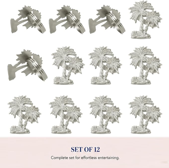 Modern Aluminum Napkin Rings Set of 12, Lightweight Metal Table Decor, - Image 8