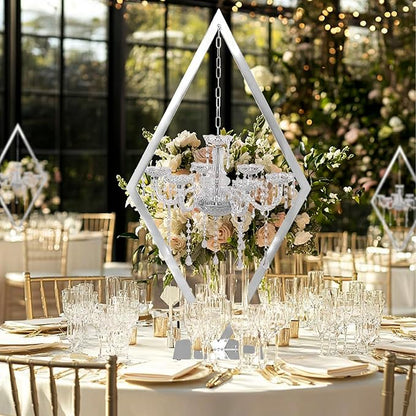 4PCS Elegant Metal Diamond Candle Holder - European Wedding Table Decor, Romantic Candle Stand for Western Dining, Perfect Wedding Prop & Home Decoration