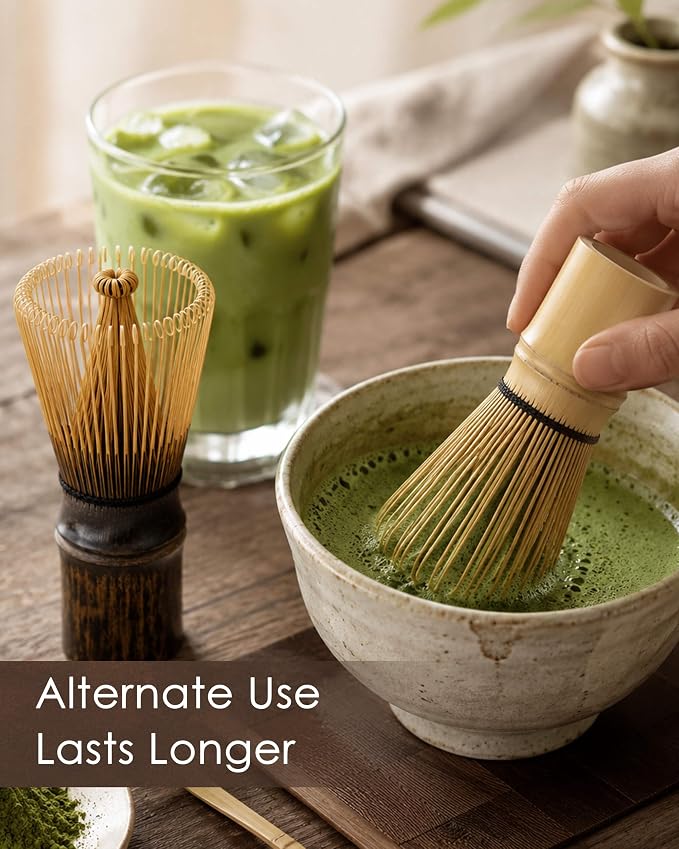 Matcha Whisk Set of 2, 100-Prong Bamboo Chasen, Dual Whisks - Image 7