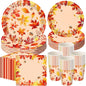 Funnymoom 250 Pcs Fall Thanksgiving Party Decorations Serves 50 | Plates by Funnymoom