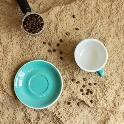 Loveramics Cappuccino Cup with Saucer, 8 oz Ceramic Coffee cup with Round Bottom - Image 6