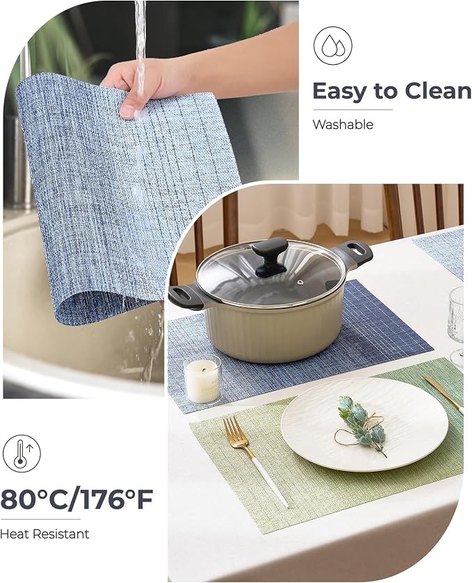 Leetaltree Gradient Blue Woven Placemats Set of 8 - Image 5