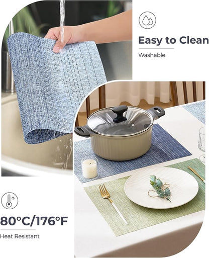 Leetaltree Gradient Blue Woven Placemats Set of 12 - Image 5