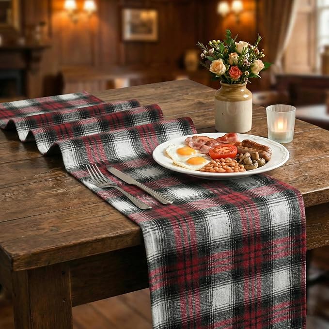 Artoid Mode Red Black Farmhouse Plaid Christmas Table Runner, Valentine Rustic - Image 6