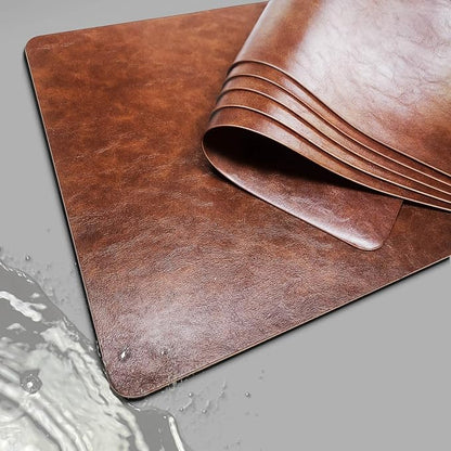 Classic Semi-Matte Brown Place Mats Wipeable, Vinyl Placemats Set of 6 by Unknown