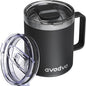 12oz Insulated Coffee Mug with Lid – Includes Two Lids, Stainless Steel Coffee by avodvo