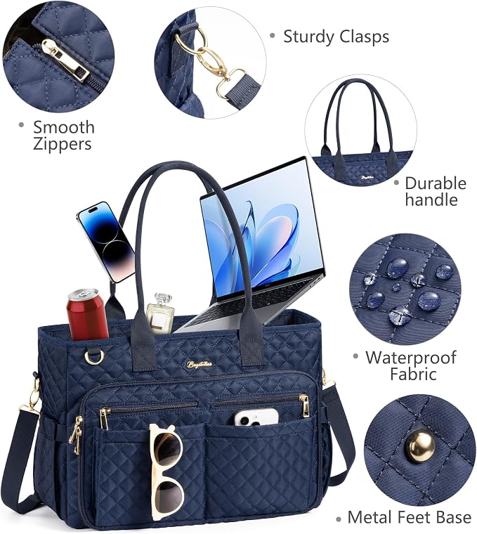 Bagstellar Teacher Tote Bag for Women, 15.6" Laptop Work Tote Computer Bag | - Image 7