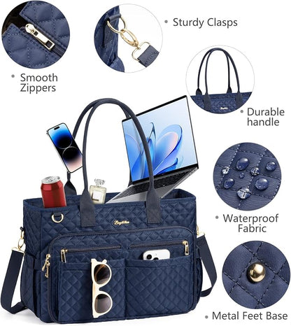 Bagstellar Teacher Tote Bag for Women, 15.6" Laptop Work Tote Computer Bag | - Image 7