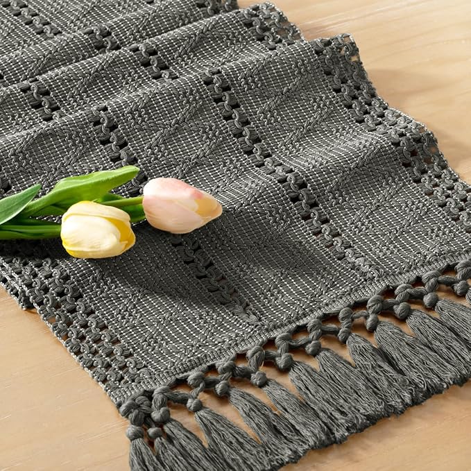 Boho Table Runner Summer Farmhouse Rustic Dining Dresser Scarf Home Decor | - Image 2