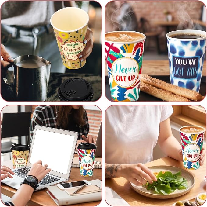 50 Pack 16 oz Disposable Coffee Cup - Image 4