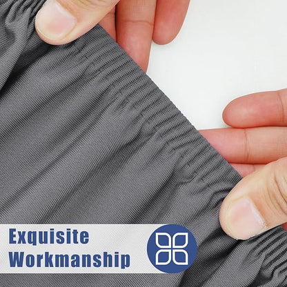 Spandex 6 Foot Rectangle Table Cloth 2 Pack, Elastic Fitted Tablecloths for Picnic, Stretch Washable Patio Table Cover for Outdoor, Camping, Banquet and Parties (Grey, 30"x72")