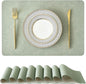 Leetaltree Reversible Faux Leather Placemats Set of 8, 12x17 Inch, Heat by Leetaltree-ArtatEveryTable