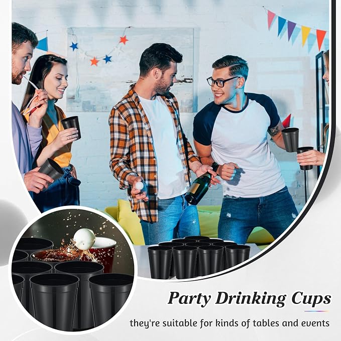 Mifoci 24 Pcs Stadium Plastic Cups Blank Reusable Drink Tumblers Bulk Stackable - Image 5