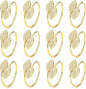 KPOSIYA Set of 20 Diamond Leaf Napkin Rings Metal Gold Napkin Holder Table by KPOSIYA
