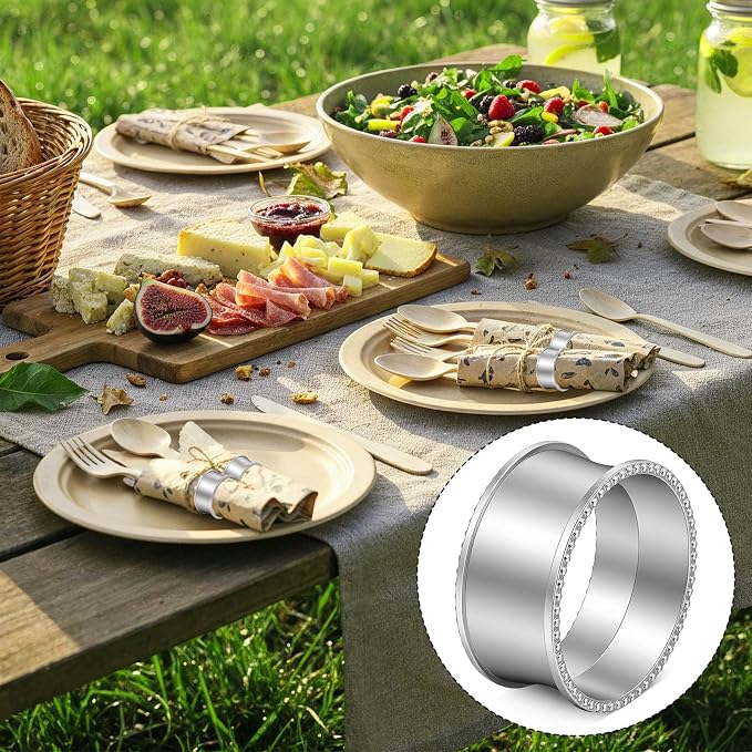 24 Pcs Bead Side Napkin Rings, Dinner - Image 4