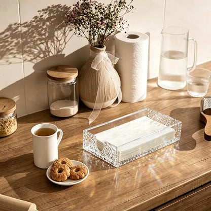 Acrylic Napkin Holder, 9x5.5x1.8 Inch, Paper Towel Holder, Rectangle | Water - Image 7