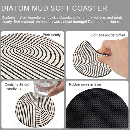 Abstract Geometric Coasters Set of 4, Absorbent Coasters - Image 9