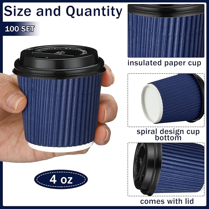 Uiifan 100 Set 4oz Disposable Espresso Cups - Image 2