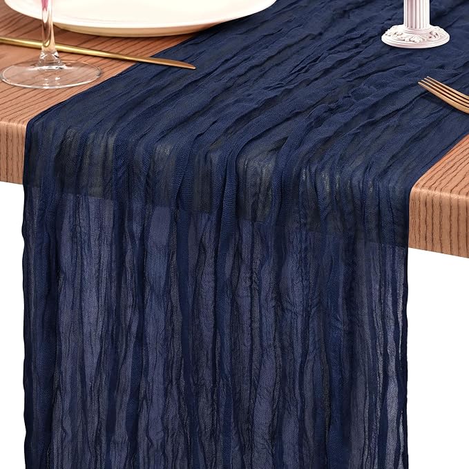 30 Pack Cheesecloth Table Runner 10FT Navy Blue Table Runner Boho Gauze Cheese - Image 9