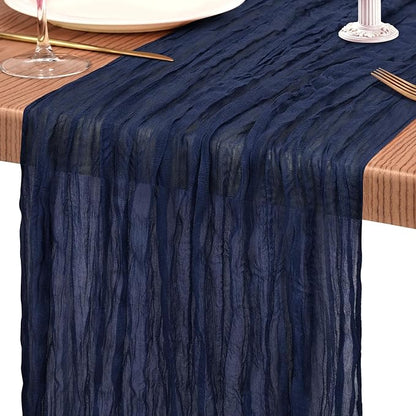 30 Pack Cheesecloth Table Runner 10FT Navy Blue Table Runner Boho Gauze Cheese - Image 9