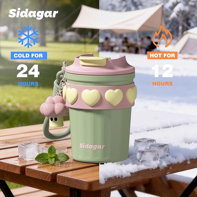 SDGA+ 12 oz Travel Coffee Mug Spill Proof Leak Proof, Stainless Steel Thermal - Image 6