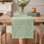 Artoid Mode Sage Green Farbic Rustic Cotton Woven Table Runner, Farmhouse by ArtoidMode