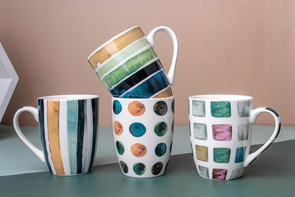Set of 4 11.5oz Marble Patterns Coffee Mugs, Ceramic Tea Cup Set. - Image 2