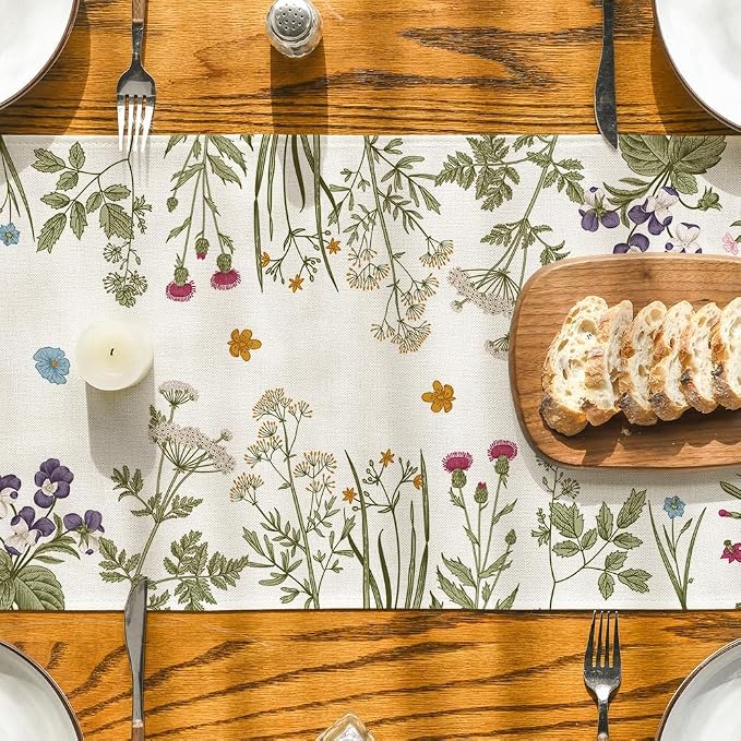 Artoid Mode Flowers Spring Table Runner, Seasonal Kitchen Dining Table - Image 7
