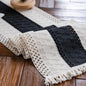 Macrame Table Runne Beige and Black Boho Table Runners by AlynsehomCreateaBetterLife