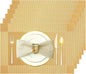 Gold Vinyl Placemats Set of 6, Heat Resistant Table Placemats | 18x12 inch by Uolr